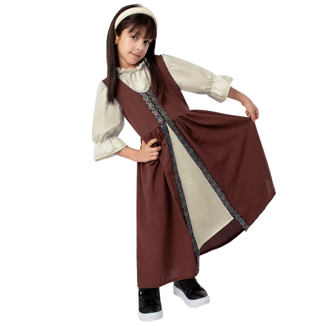 

Halloween Children Cosplay Costume Girl Holiday Party Elegance Dress Middle Ages Court Vintage Performance Clothes Stage Costume