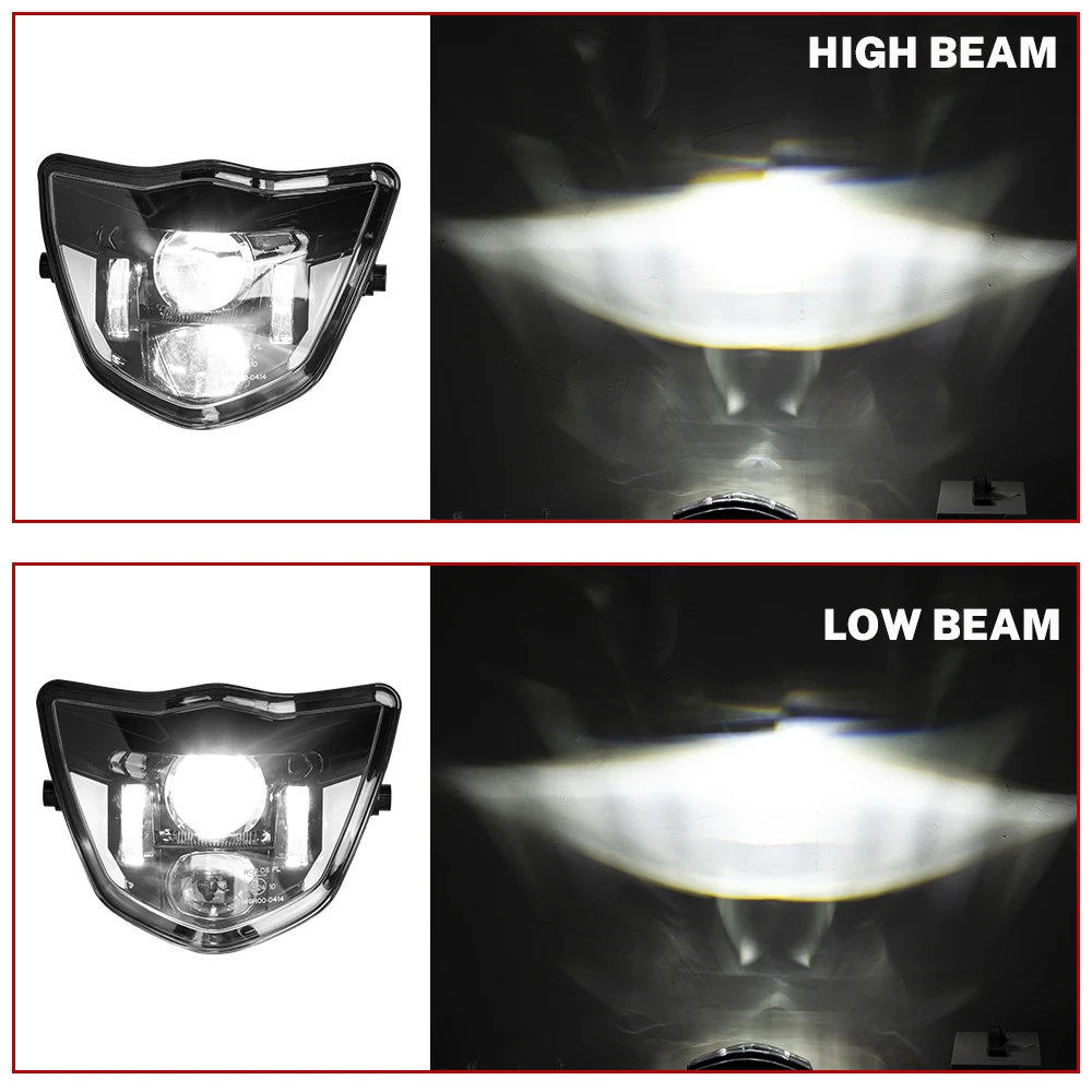 E-mark Motorcycle LED Headlight Headlamp High Low Beam DRL for Yamaha WR 250F/400F/426F/450F TTR110E XTZ 150 125 YZ 250F/X 65 85