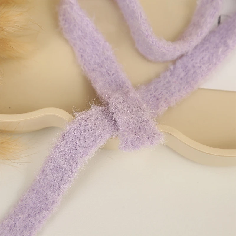 15mm 5Yards Plush Hollow Thickened Ribbon Flat Fluffy Knitted Ribbon for Gift Wrapping DIY Bow Bouquet Clothes Sewing Material