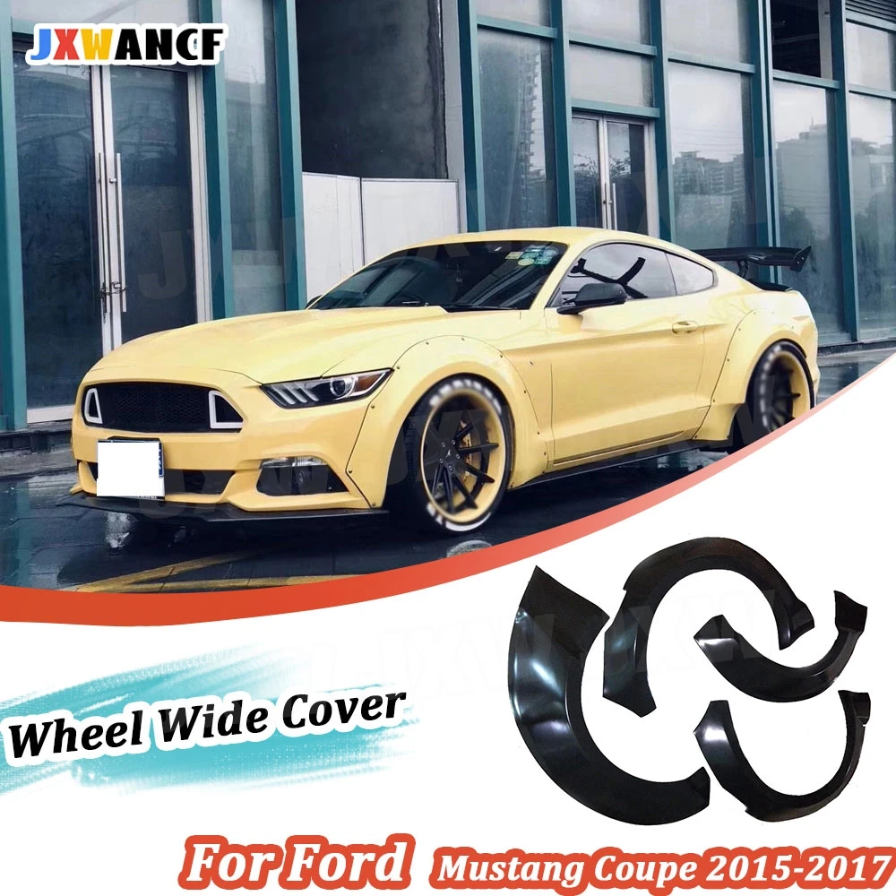 

JXWANCF Car FRP Wheel Wide Eyebrow Round Arc Fender Mud Flaps Mudguards Splash Guards Body Kit For Ford Mustang Coupe 2015-2017