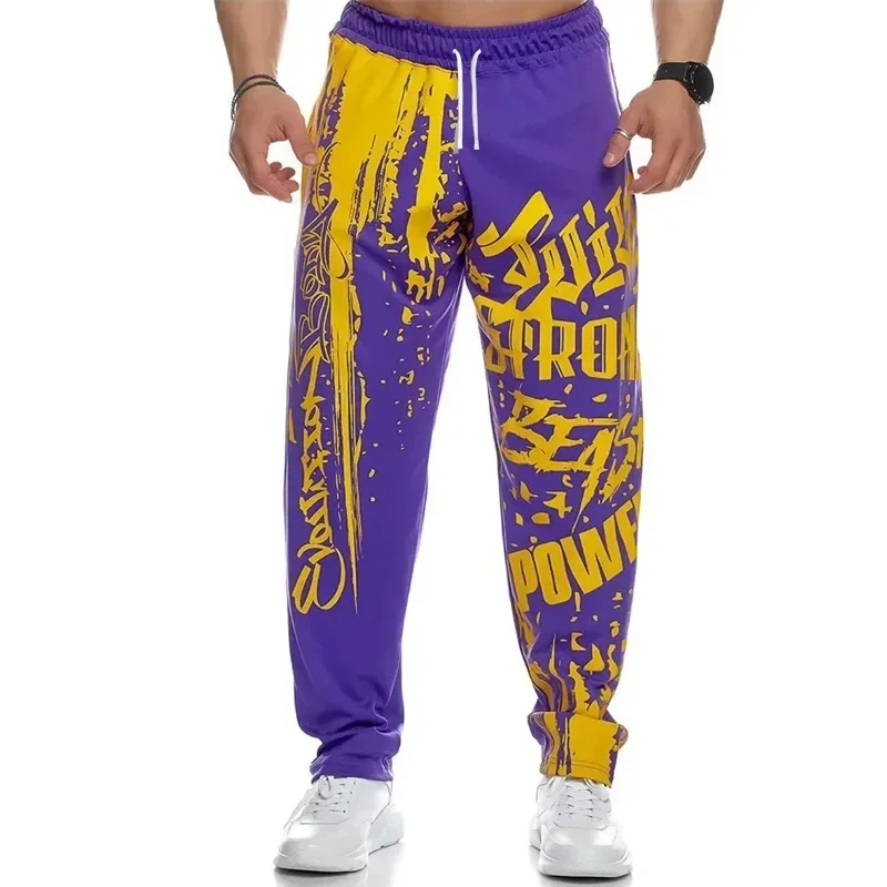 2026 Sommer Herren Sport-Hose mit Digitaldruck, mittelhoher Bund, gerade geschnittene Jogging-Sweatpants, Hip-Hop Loose Fit Herrenhose für das Gym – Detail 9