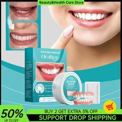 Adjustable Teeth Set Whitening Dentures Temporary Smile False Teeth Upper Lower Removable Dental Veneers Fake Tooth Beauty Set