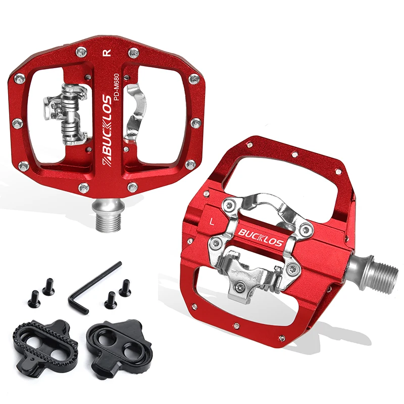 Bucklos MTB Fahrrad pedal für SPD Dual Self-Locking MTB Plattform Pedale Fuß stütze Mountainbike Pedal rutsch fest clipless Fahrrad teil