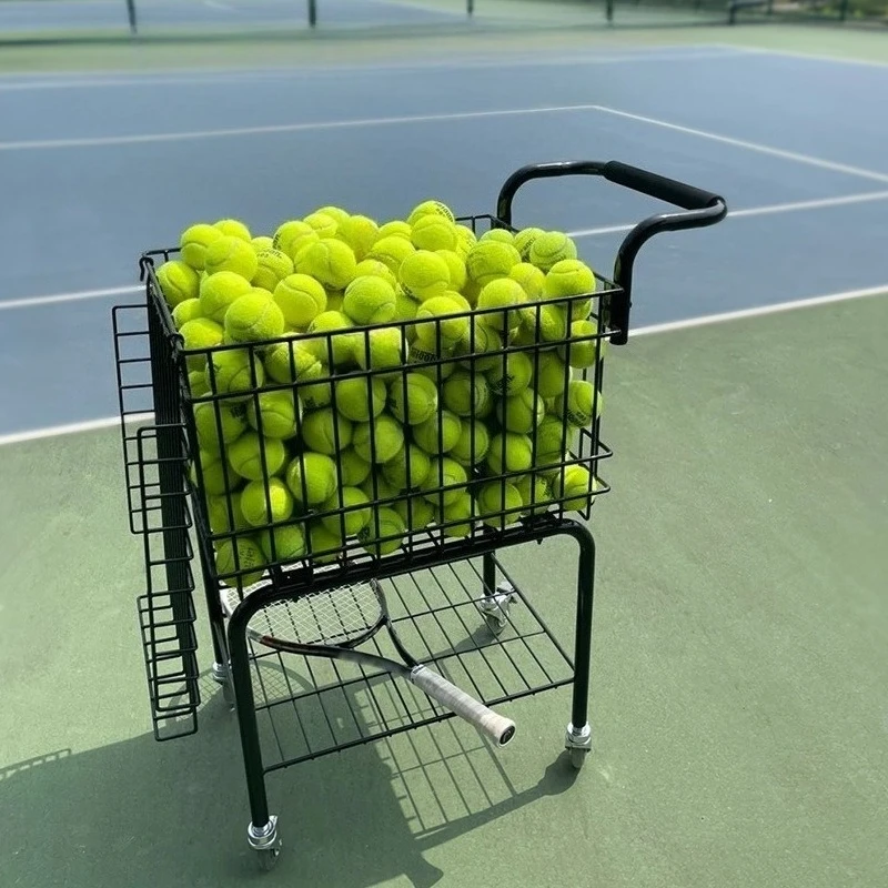 Carro de gran capacidad para entrenador de tenis, carro para recoger pelotas, estructura para pelotas de tenis, cesta para recoger pelotas, carro para almacenamiento de pelotas de tenis