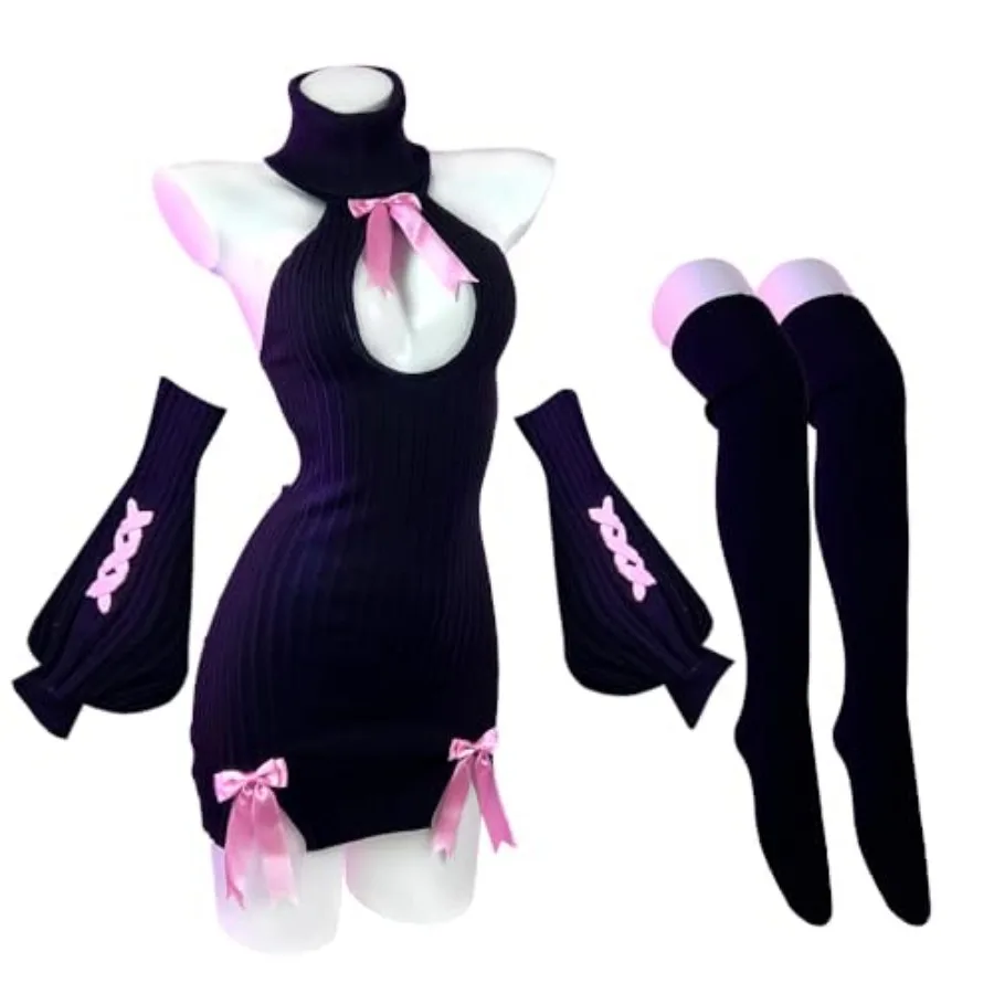 

Hollow Out Dress Sweater Costume premium sweater cosplay lingerie Mini Dress Sexy Lingerie