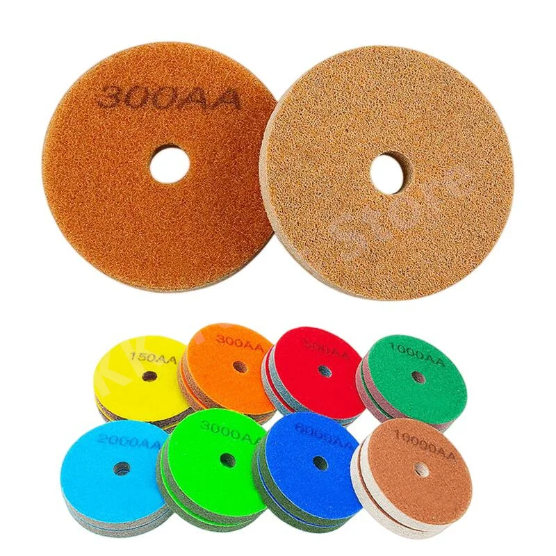 

8Pcs/Set 3“/4"Sponge Diamond Polishing Pads Granite Marble Artificial Concrete Polishe Cleaning Tool Wet Sanding Buffing Disc