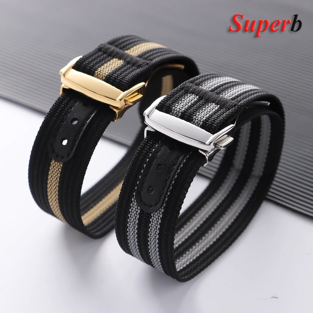 20 mm geripptes Nylon-Uhrenarmband für Seiko Loop-Uhrenarmband für Omega Herren Damen Armband Militär Sport Armband Faltschließe