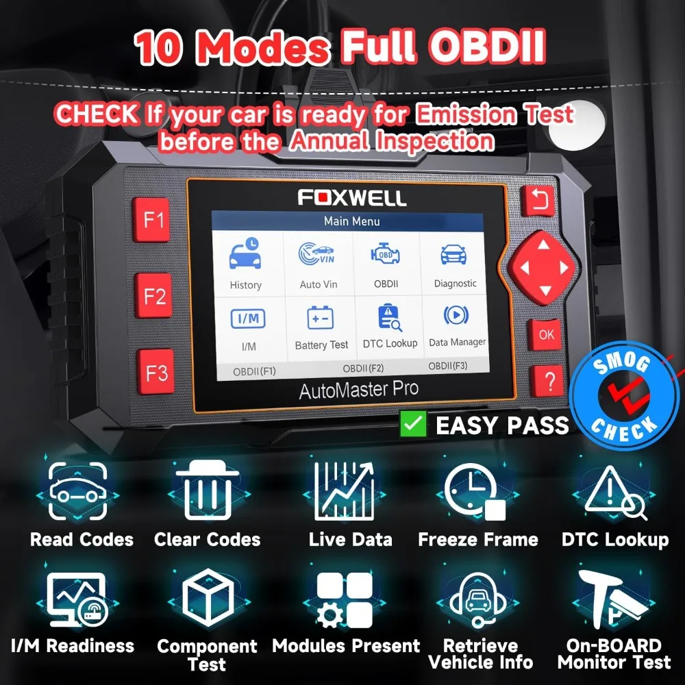 

2025 NT604 OBD2 Scanner ABS SRS, Check Engine Code Reader with Airbag Scanner