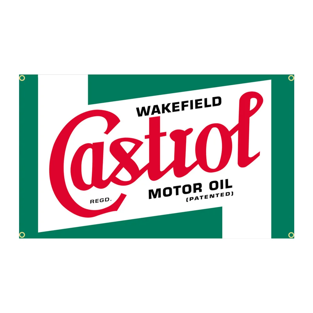 

90x150cm Castrols Wakefield Motor Oil Racing Flag Polyester Printed Garage or Outdoor Decoration Banner Tapestry