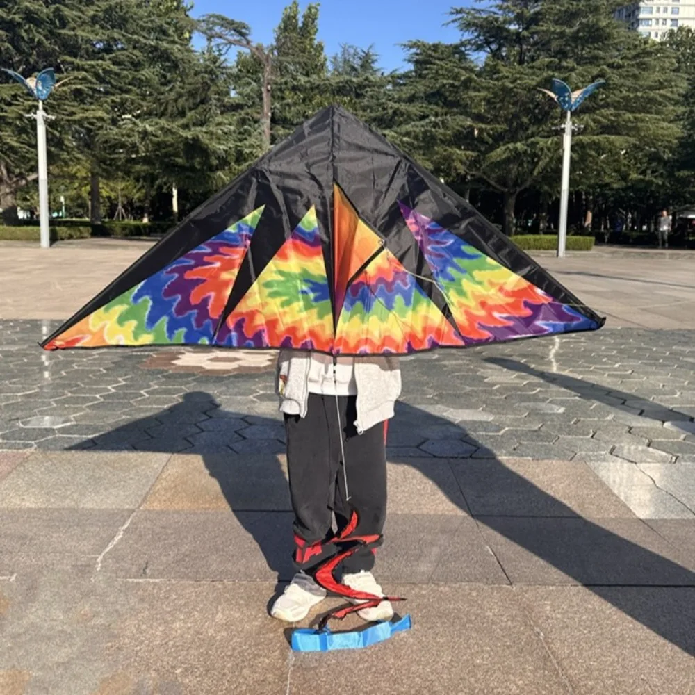 Gemakkelijk te vliegen Grote strand Delta-vliegers 1,22 m Spiraalstaart Kindervlieger Goed vliegend met 100 meter vliegerkoord Buiten vliegend speelgoed