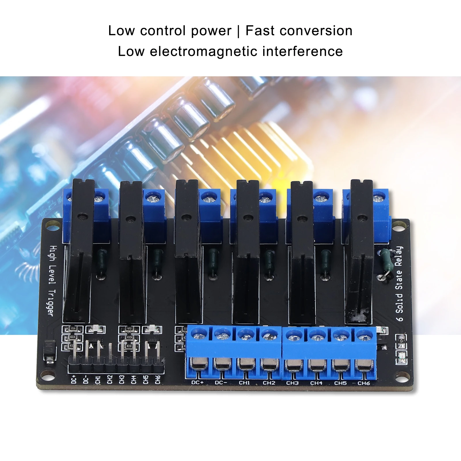 Solid State Relay Module Matching Fuse 6 Channel High Voltage Trigger DC Control Electrical Equipment 5V 12V 24V 3-24V