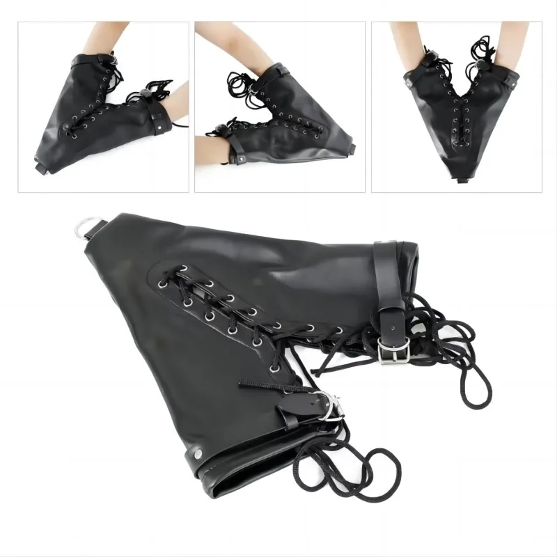 

PU Leather One-piece Gloves Sex Handcuffs Mittens Dog Paw Padded Fist Mitts BDSM Bondage Sex Toys Adult Games