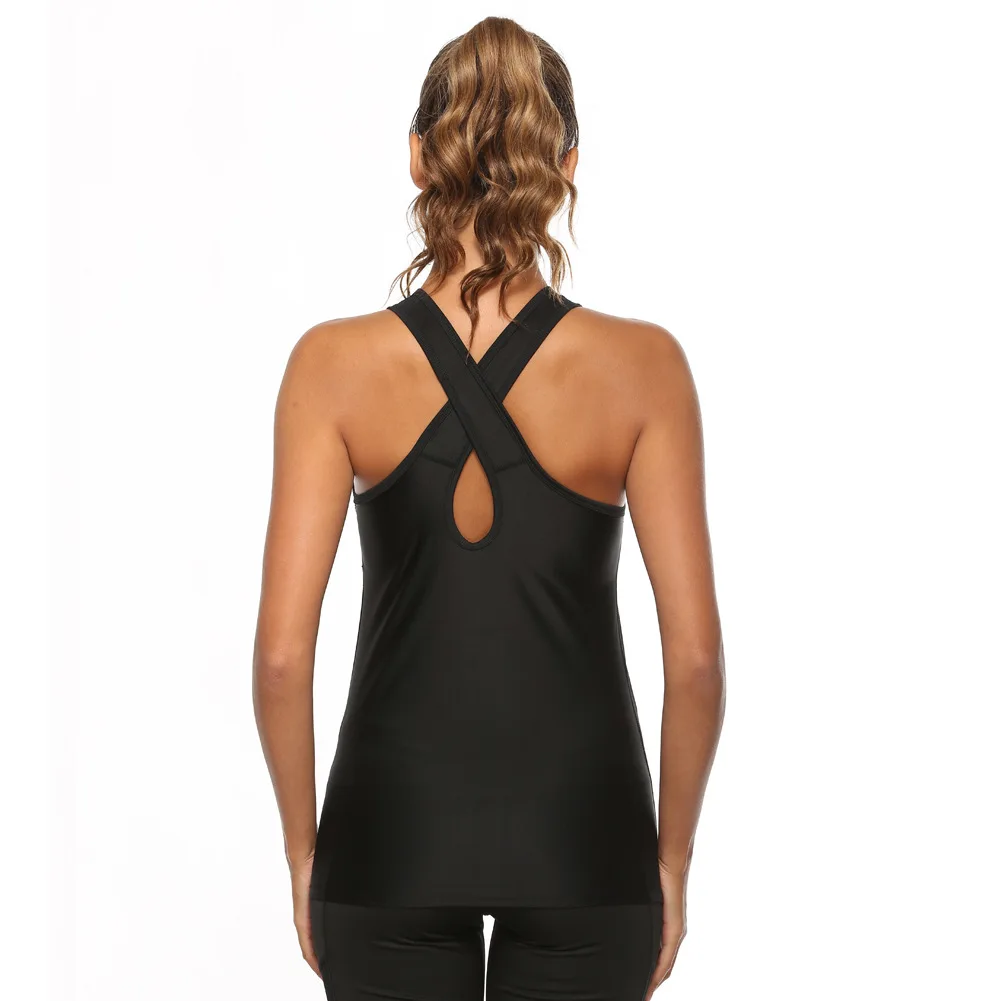 Yoga Vest Women Gym Shirt Quick Dry Sports Shirts Cross Back Gym Top Women\'s Fitness Shirt Sleeveless Sports Top Yoga Shirt