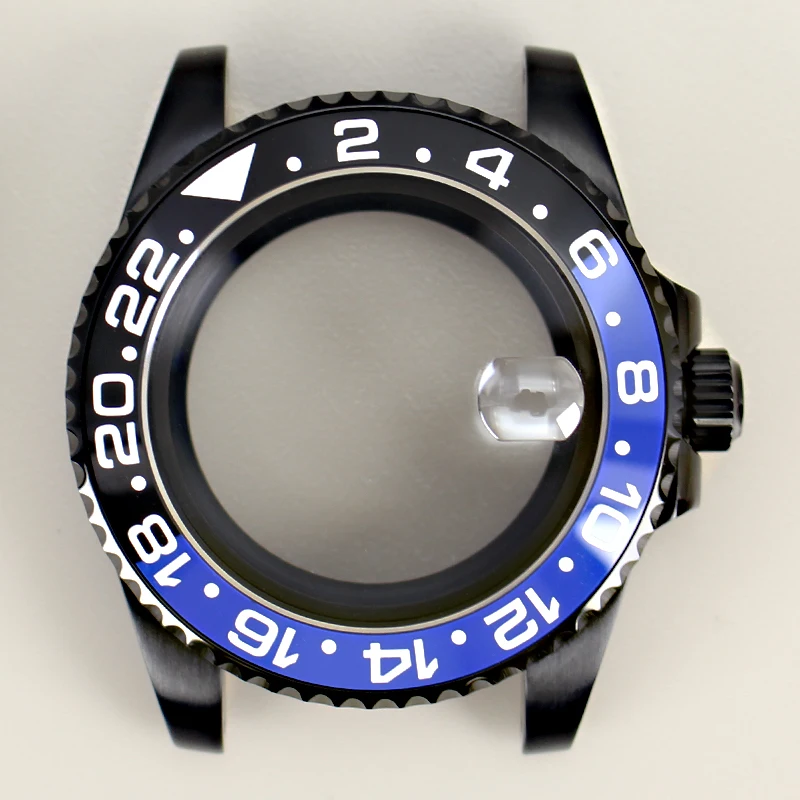 40mm Men's Watch case Sapphire Glass for seiko NH35 NH36 NH34 NH70 Miyota 8215 ETA 2824 Movement Black yacht-master Design Style image 3