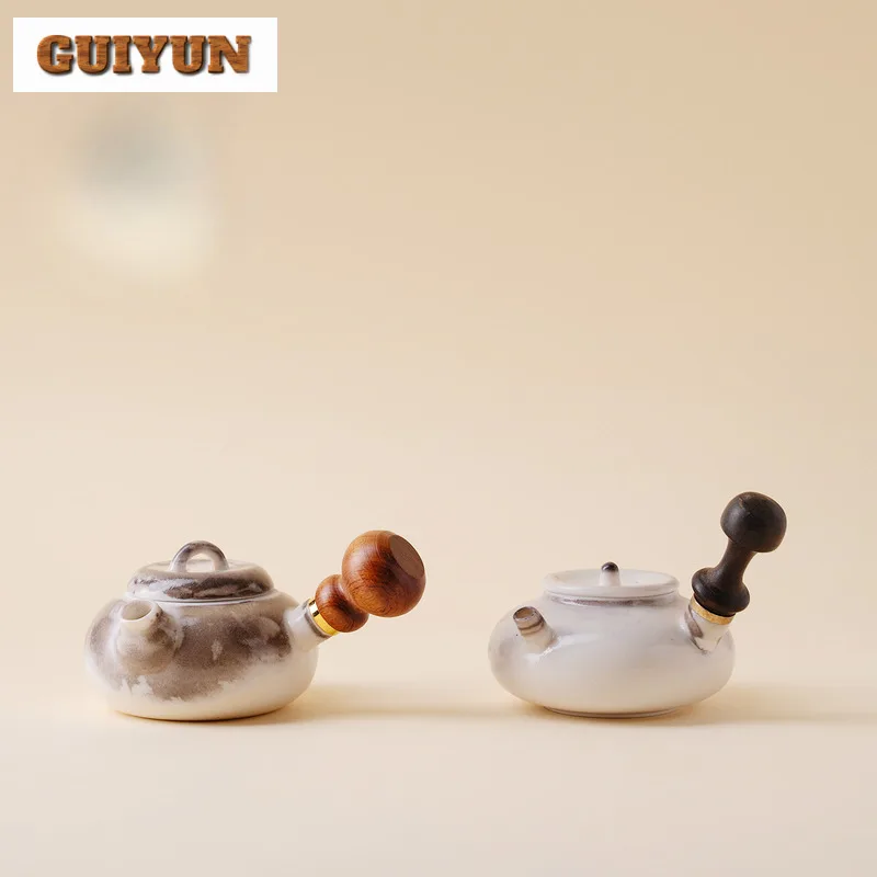 

100ml Bai Zhiye Kiln Side Handle Teapot For One Person High-End Household Lady's High-Value Tea Brewing Pot Single