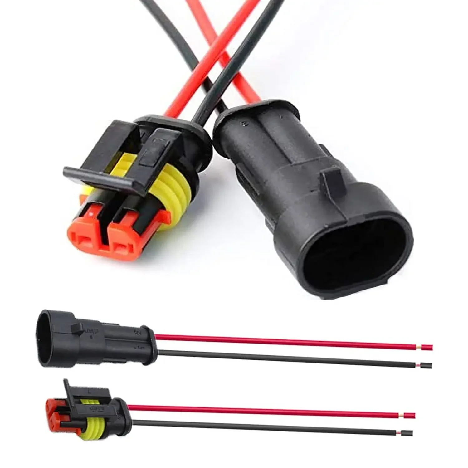 5/20/100 Sets 1-6 Pin DJ7021-1.5-11/21 AMP 1.5 Connector 282104-1 282080-1 Waterproof Connector,Male and Female Way 18 AWG Wire