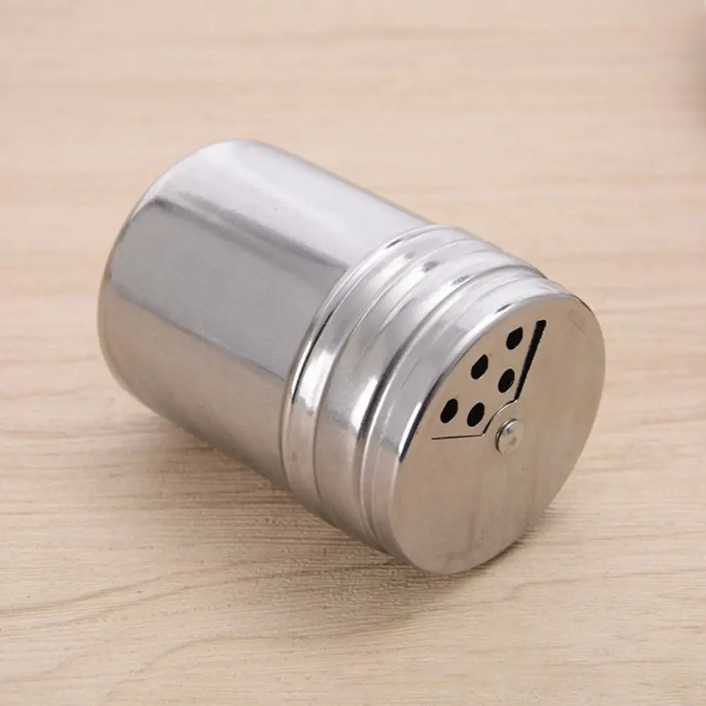 New Multi-purpose Seasoning Jar Spice Jar Rotating Cover Salt Sugar Bottle Stainless Steel Kitchen Gadgets Spice Pepper Shaker