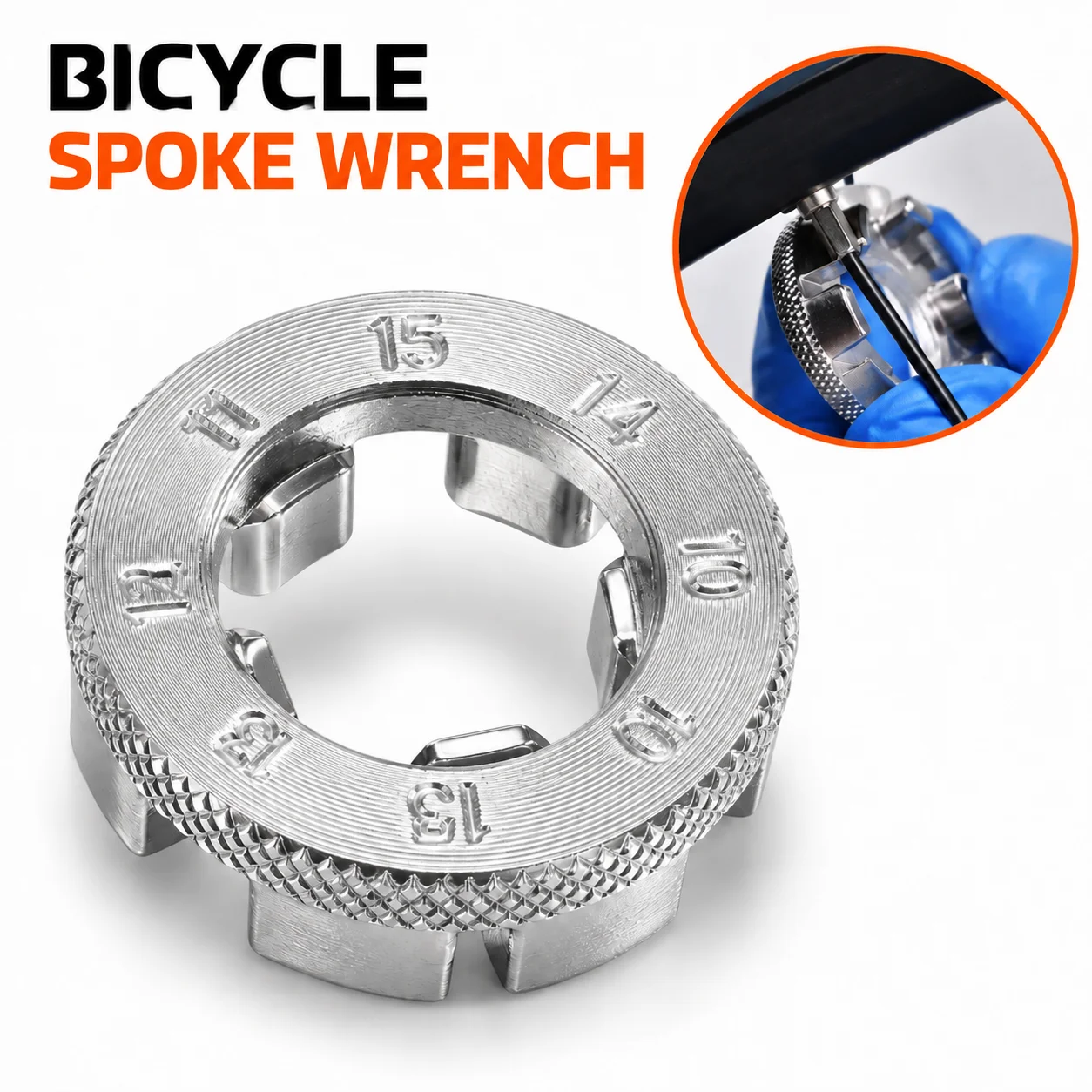 8 Slot Bicycle Spoke Wrench Wheel Repair Tool Rim Truing Key Bike Spoke Adjuster Cycling Maintenance Accessory