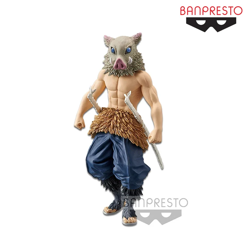 

BANDAI Original Banpresto Demon Slayer Hashibira Inosuke 15cm Anime Collection Figure Model ornament Kids toy Christmas gift