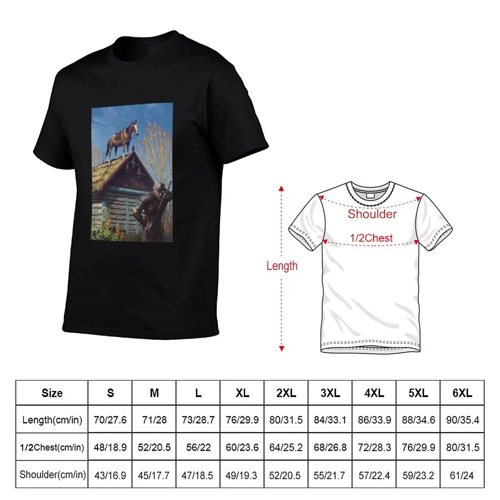 Witcher Roach T-Shirt Tough Fabric Work Tee T-Shirt