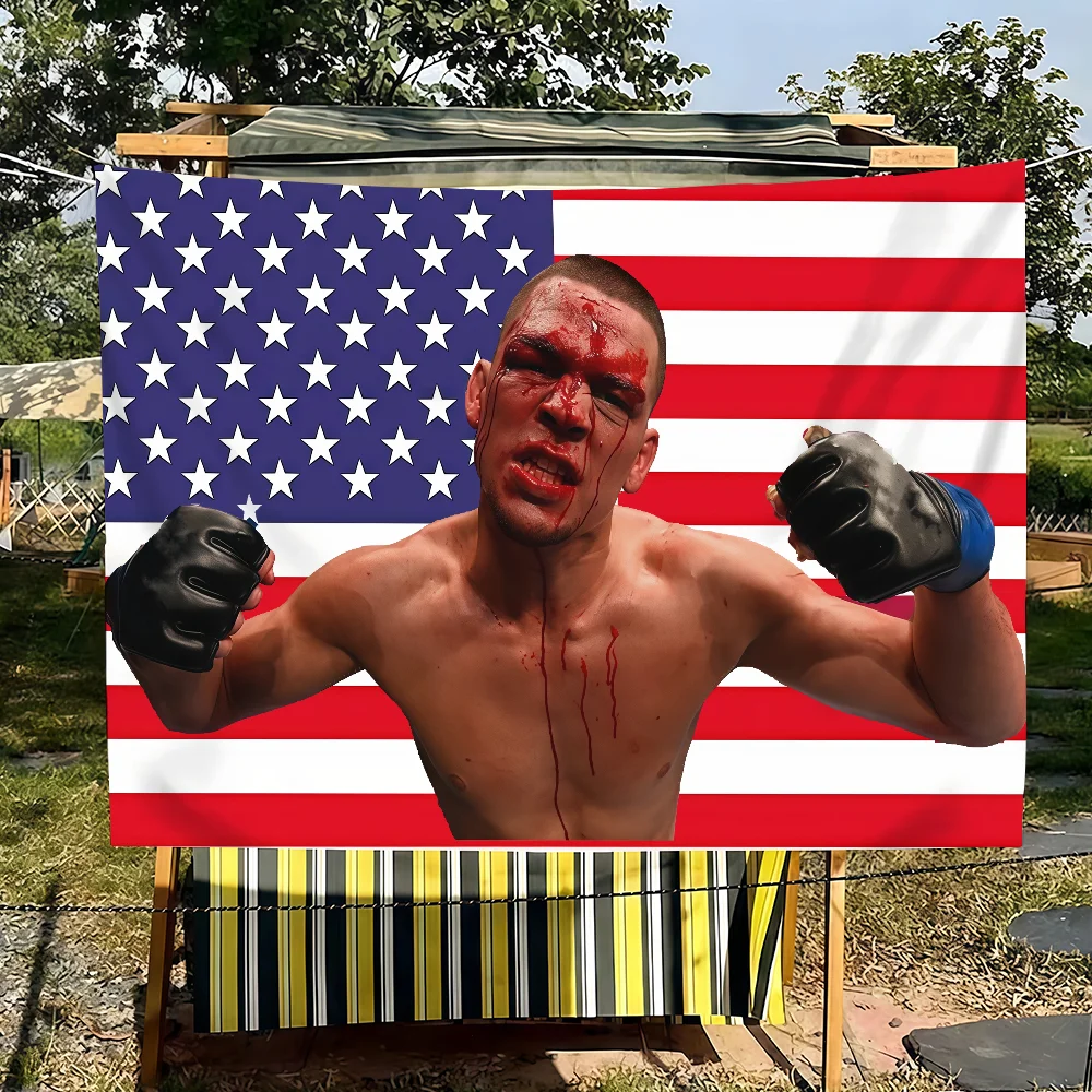 Star N-Nate D-Diaz Flag Tapestries For Classroom Dormitory Camping Picnic Party Cheering Home Indoor Outdoor Decor