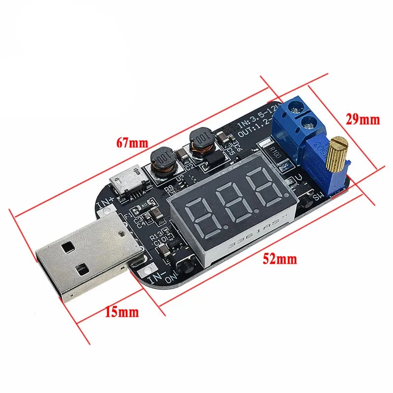 1~50Pcs With Current USB Adjustable Buck-Boost Power Regulator Module 5V To 3.3V 9V 12V 18V 24V DPL