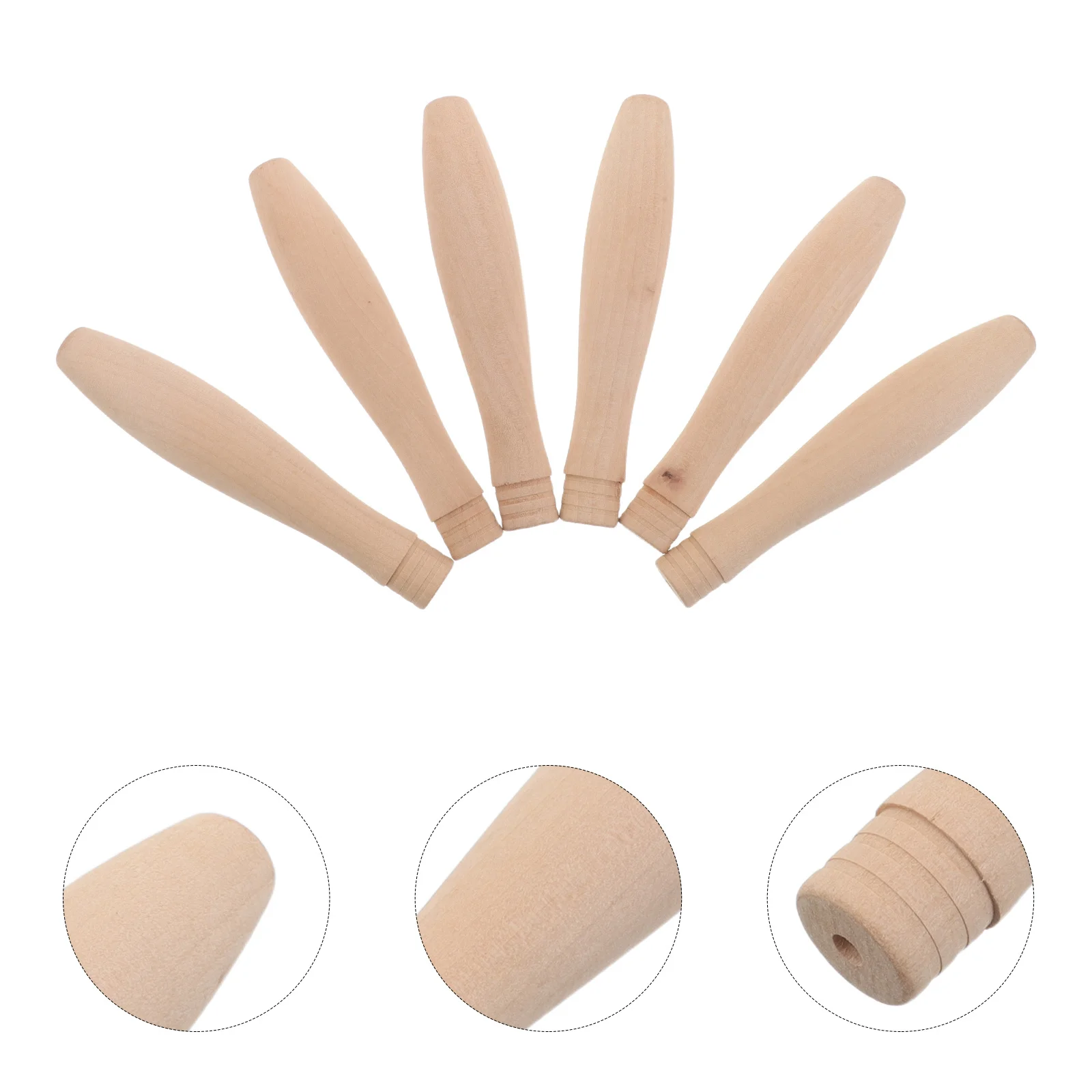 

6Pcs Kitchen Pot Handle: Natural Wood Finish for Elegant and Secure Cooking - Universal Fit Wooden Pot Handle Wooden Pan Handle