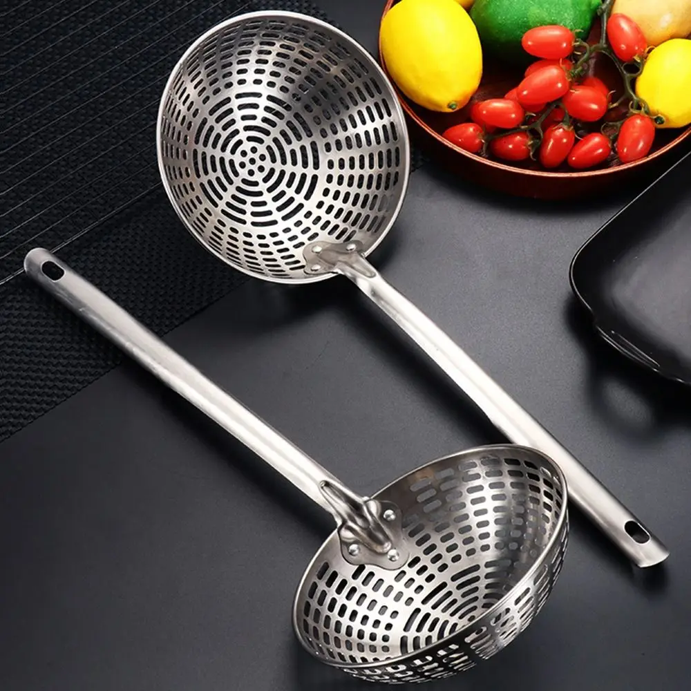 Mesh Strainer Stainless Steel Colander Skimmer Long Handle Skimmer Spoon Cooking Tools Kitchen Gadgets Kitchen Strainer Skimmer