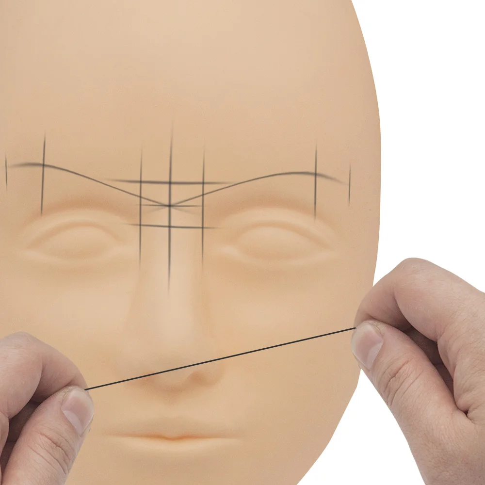 New 1pcs 30M Metal-can Semi-Permanent Pre-inked Mapping String Eyebrow Position Line Ruler Tattoo Measuring Tool Microblading