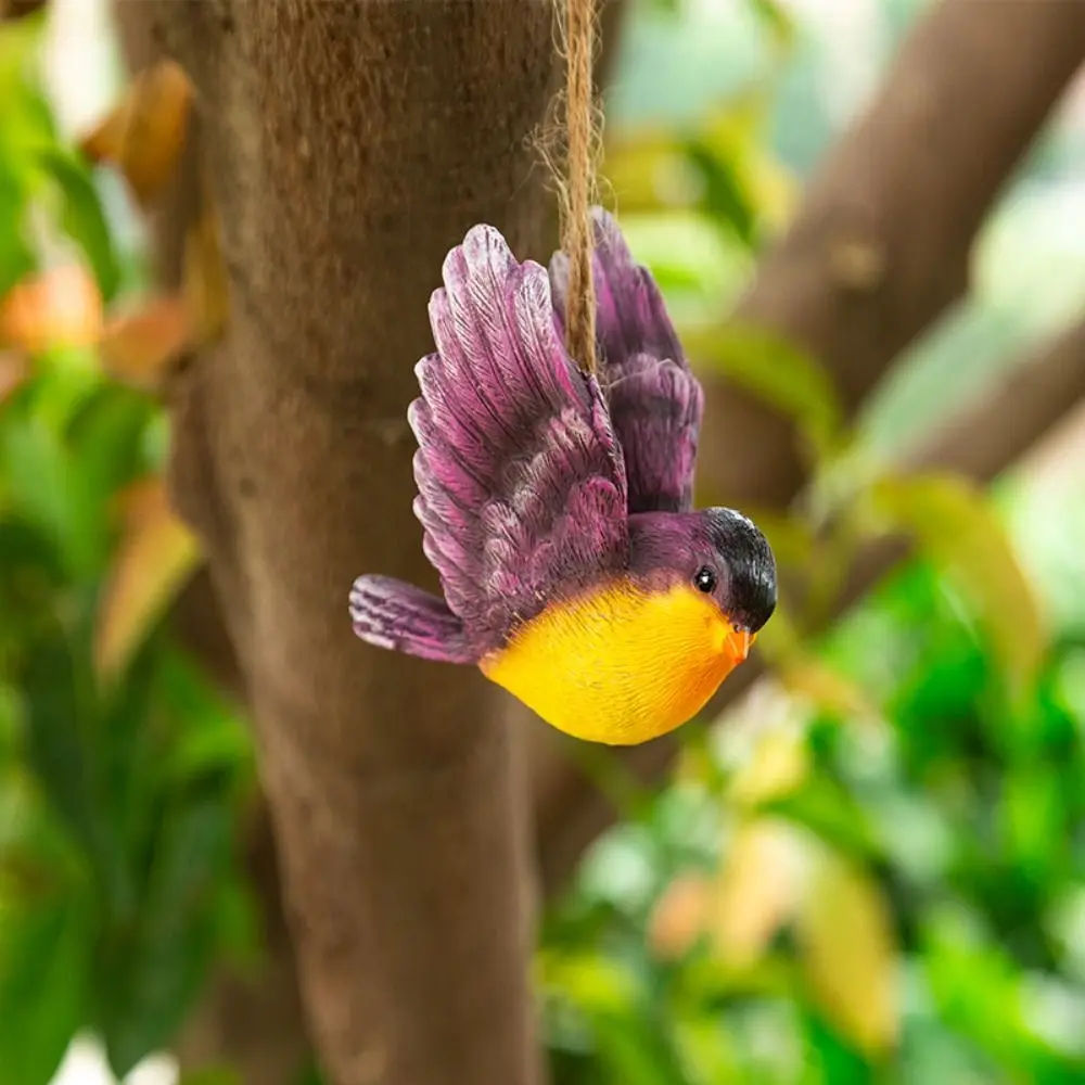 3PCS/set Home Garden Ornament Cute Artificial Birds Resin Animal Craft Artificial Animal Outdoor Pendant