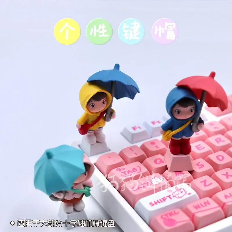 Miniso Cinnamon Cartoon Personalized Keycap Girl Cute Three-dimensional Keycap Cross-axis Mechanical Keyboard Universal Creative