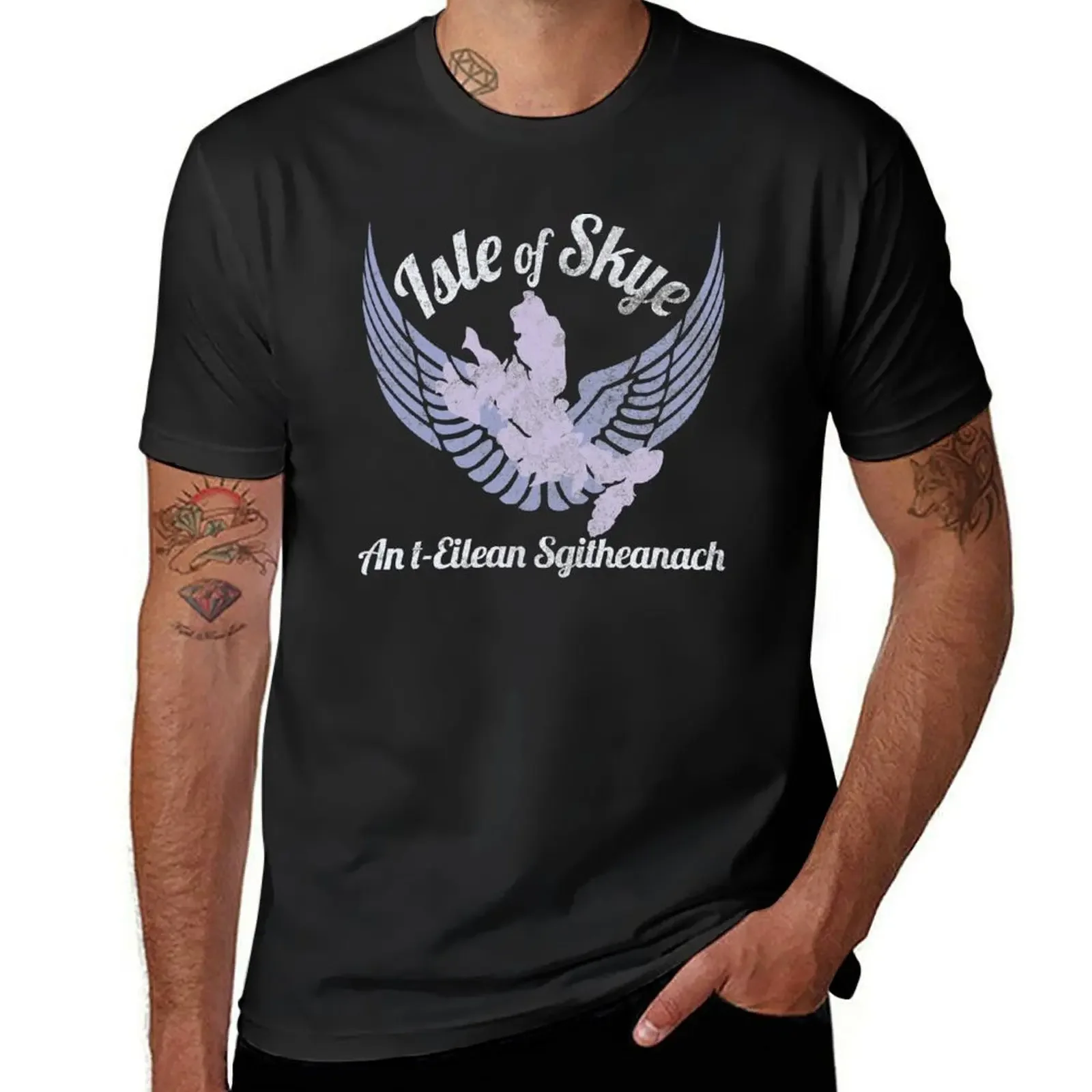 Isle of Skye Winged Isle Design T-Shirt vintage anime shirt street wear Men's t shirts