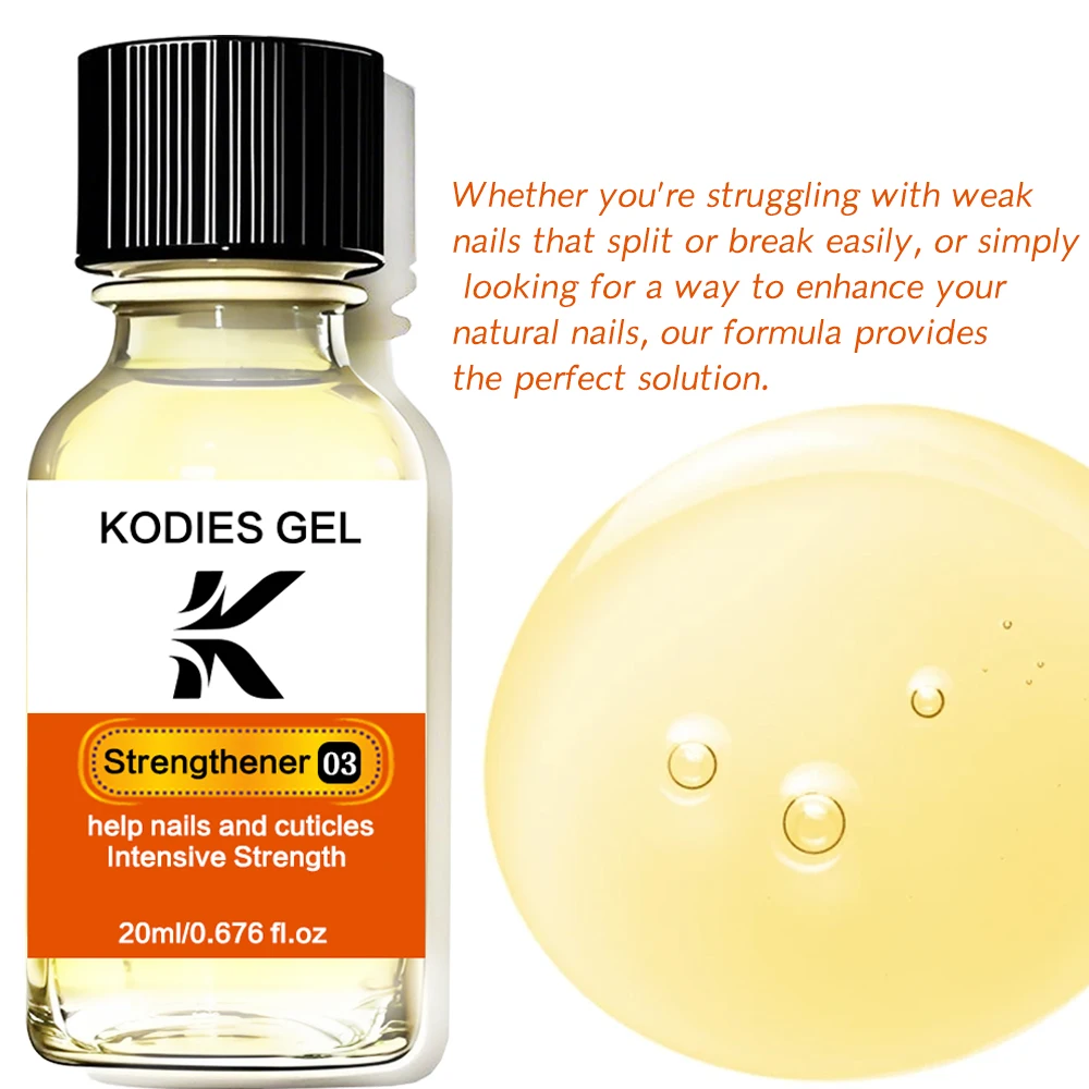 KODIES GEL huile pour cuticules traitement des ongles séchage rapide kératine enrichi renforcement des ongles tout pour la réparation de manucure ongles fins et doux