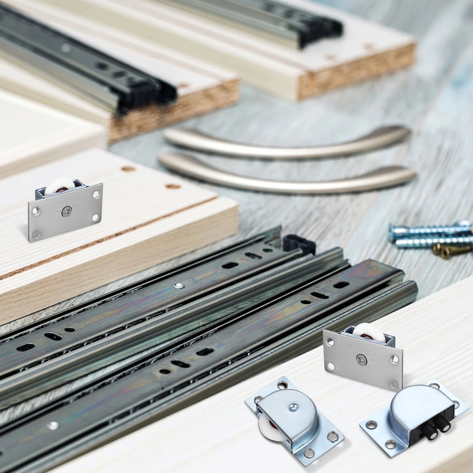 

6pcs Stainless Steel Sliding Door Wheels Cabinet Guide Rollers For Closet Wardrobe Patio Doors Nylon Silent Pulleys