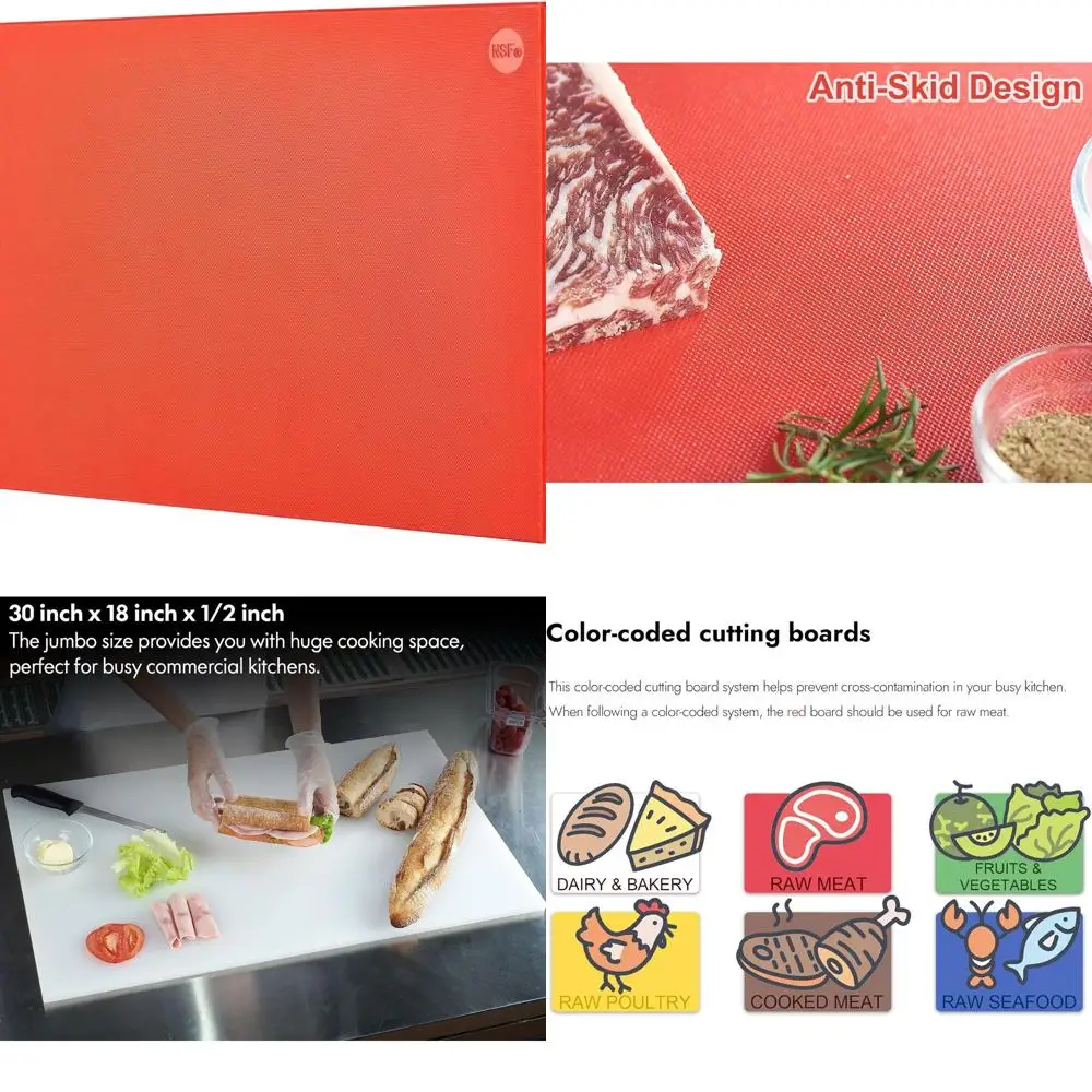 

Красная коммерческая пластиковая разделочная доска 30x18, толщина 0,5, противоскользящая, можно мыть в посудомоечной машине