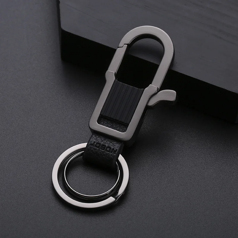 Jobon Luxury Men Key Chain Custom Lettering Car KeyChain Buckle Women Classic Key Ring Holder Durable Best Gift Carbine Jewelry