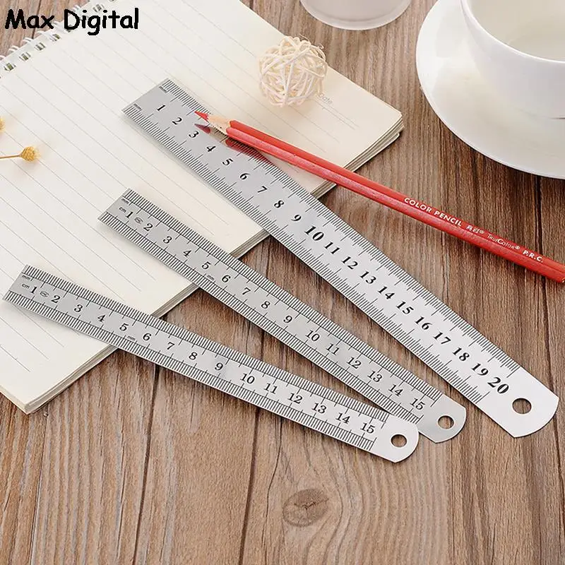 Straightedge Double Side Scale Metal Ruler High Quality Stainless Steel Woodworking Drawing Measuring Tools 0-15/25/30mm