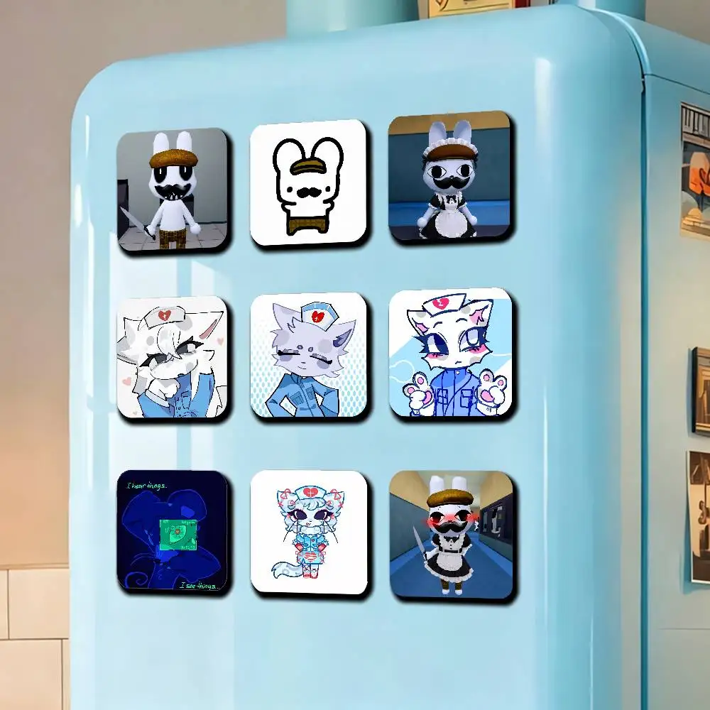 For Animal Hospital Anomaly Barney Head Nurse Refrigerator Magnets Metal Icebox Cabinet Custom Fridge Magnetic Card Cover