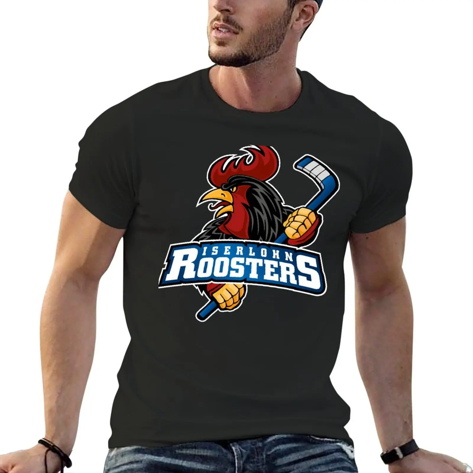 

Iserlohn Roosters T-Shirt baggy shirts blue archive shirts graphic tee anime stuff clothes for men