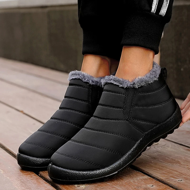 Boots Women Platform Snow Plush Boots Ladies Slip On Women Shoes Chunky Ankle Boots Punk New Botas Mujer Winter Female Booties