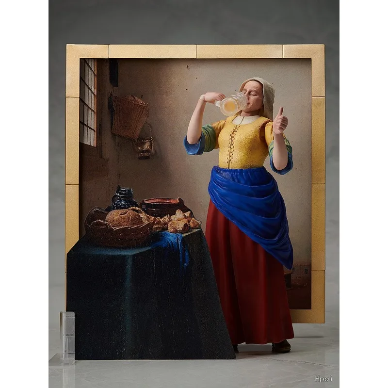 Max Factory Echte FREEing Echte Figma-serie SP-165 Desk Art Gallery - Vermeer's Works - The Maid Pouring Milk Model Toy