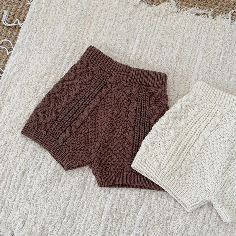ربيع جديد 2026 سراويل حياكة للأطفال البنات والأولاد سراويل محبوكة على الطراز الكوري للأطفال بلون سادة ملابس أطفال من عمر 0 إلى 3 سنوات