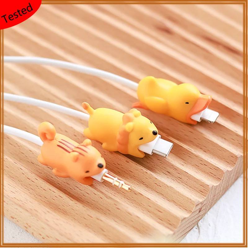 Nuovo Cartoon Animal Cable Protector Usb Line auricolare Cable Protector Charger Cartoon Bite Data Line Protector Cable Organizer