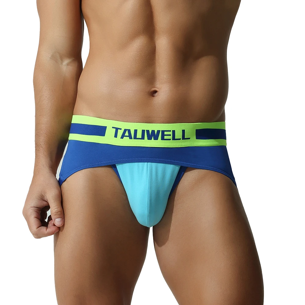 TAUWELL Men's Sexy Double cropped underwear with sexy and sexy buttocks, hollowed out triangle pants with novelty view 5
