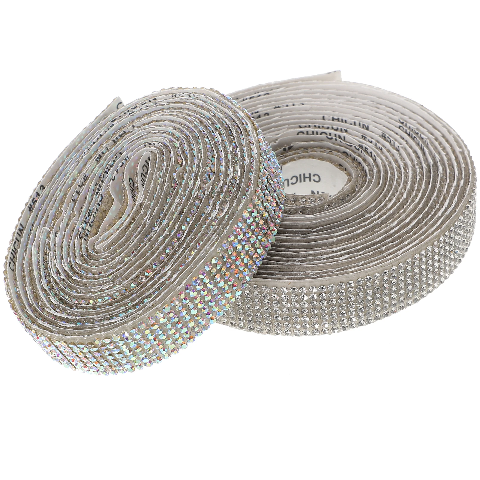 

2 Rolls Self Adhesive Rhinestone Ribbon Craft Decor Strip For Clothes Accessories Bling Tape Crystal Stickers Roll Rhinestone