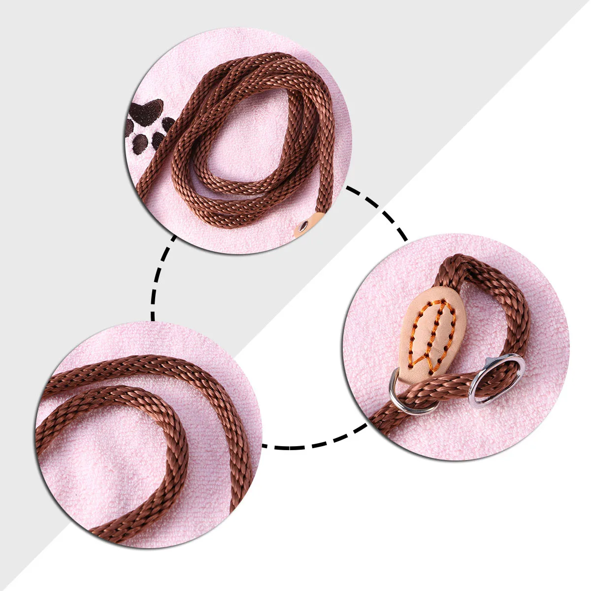 

Durable Pet Training Leash Coffee Color Dog Outdoor Cable Medium Large Traction Rope Collar Slid Lead Fits Pets Dog Training