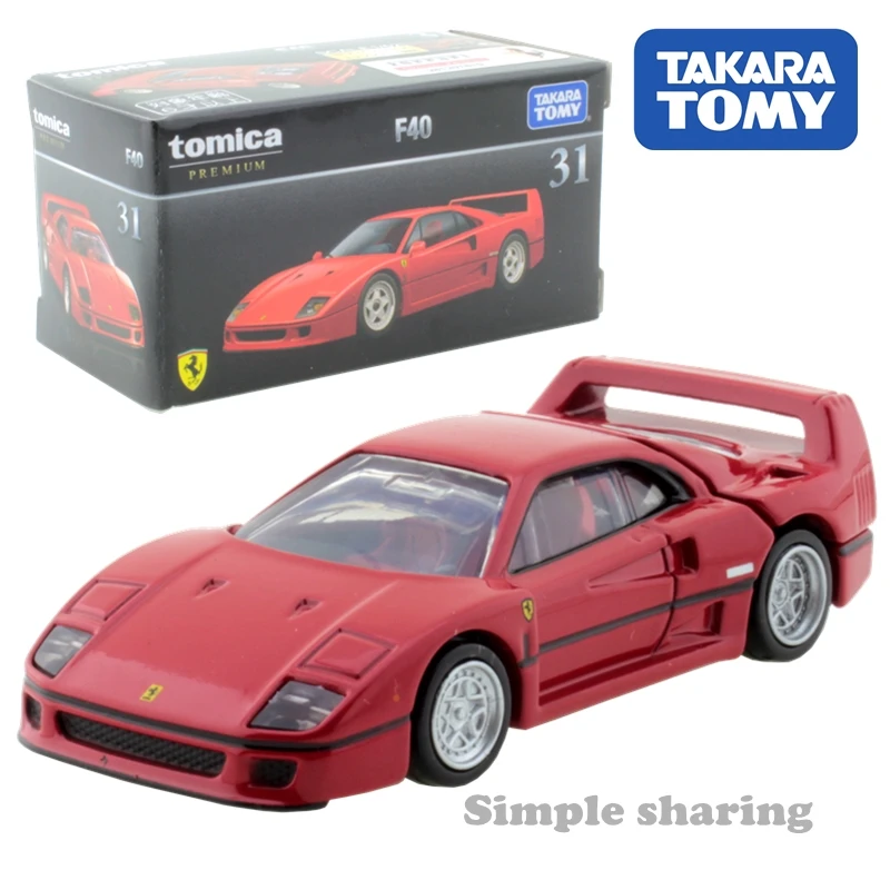 Original Tommy Tomica Ferrari F40 FXX K 1/64 F50 1/62 Alloy Car Model Boys and Girls Toy Series Showcase