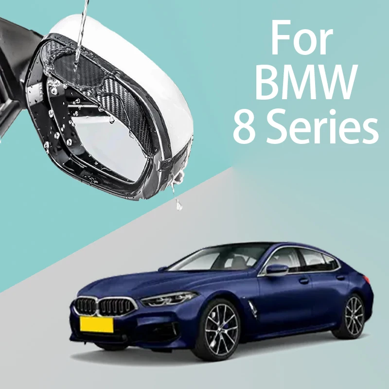 

For BMW 8 Series car rearview mirror rain brow thickened carbon fiber texture rearview mirror rain brow