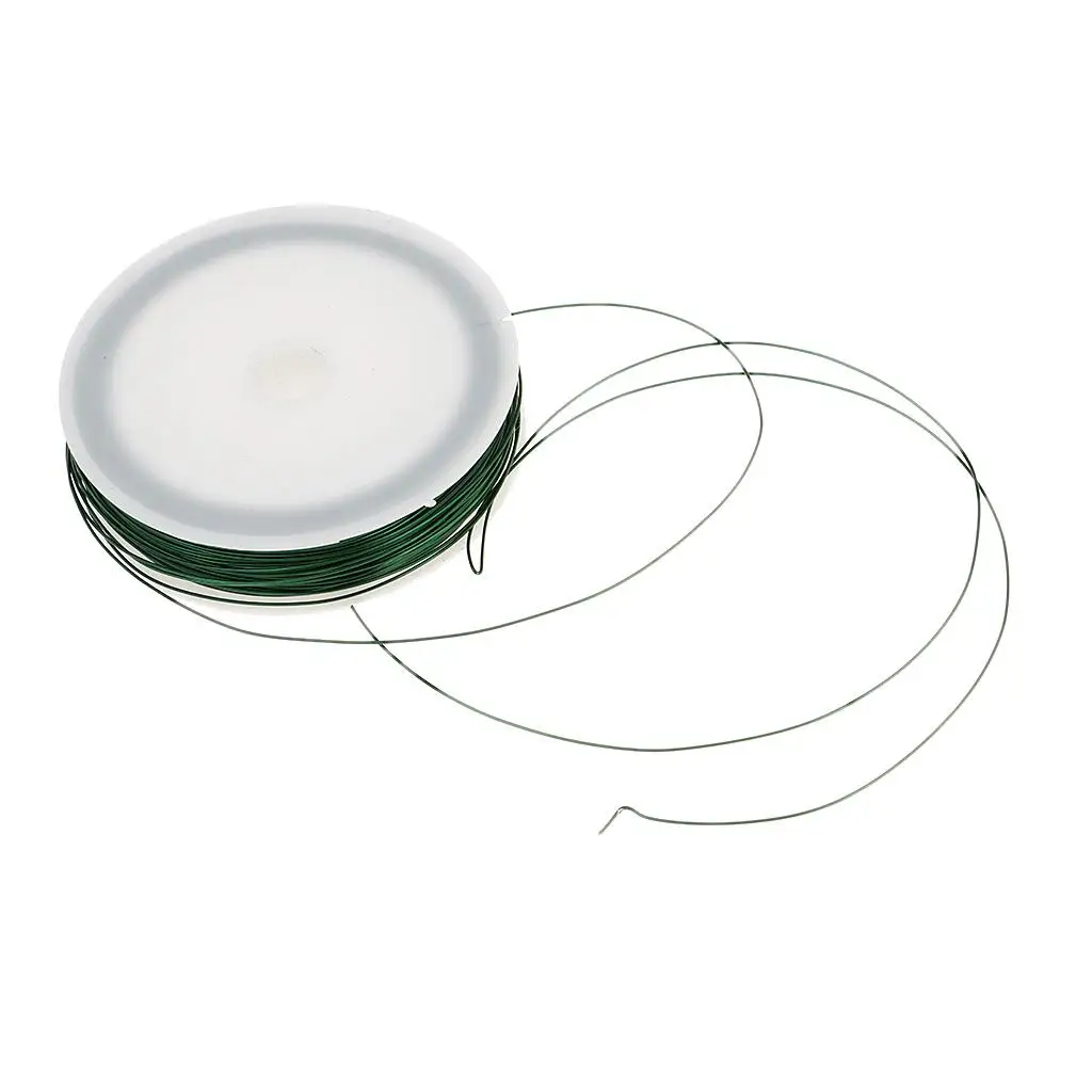 40m Length 0.5mm Diameter Iron Wire Thin Iron Line for DIY Models Makings & Bindings Green