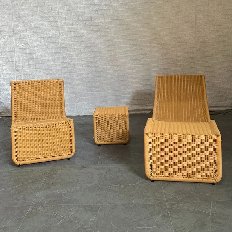 Outdoor creatieve rotan bank tuin binnenplaats balkon kunst